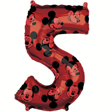 Giant Foil Mickey Mouse Number Balloon - 5