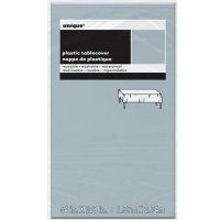 Silver Plastic Rectangle Tablecloth