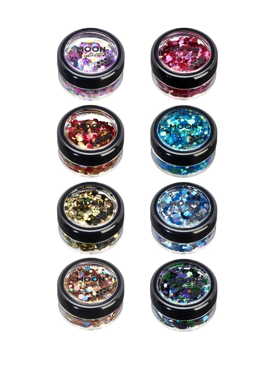 Moon Creations Face and Body Glitter Mystics Magical Mixes Chunky Pot