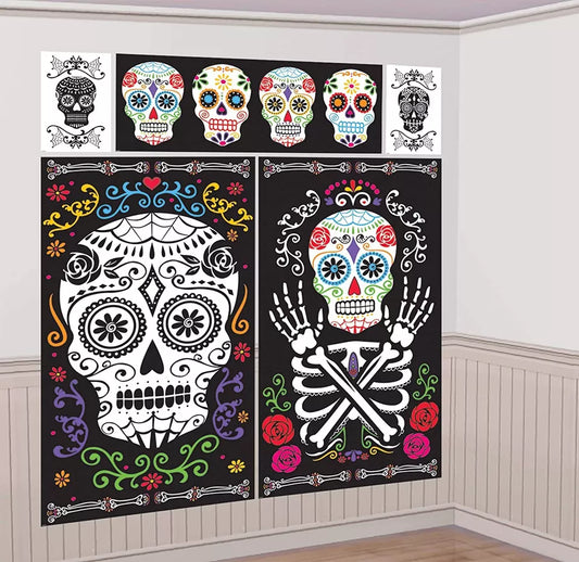 Day of the Dead Skull Wall Decoration Kit