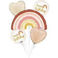 Boho Rainbow Foil Balloon Bouquet