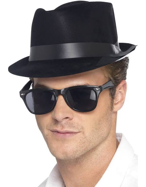 Fedora Hat Black Plastic