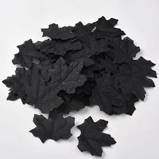 Black Fabric Leaves