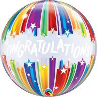 Congratulations Shooting Stars Bubble Foil Balloon