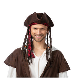 Pirate Hat with Hair Deluxe