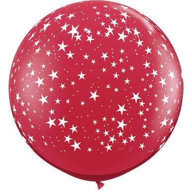 3ft Red and White Scatter Heart Latex Balloon
