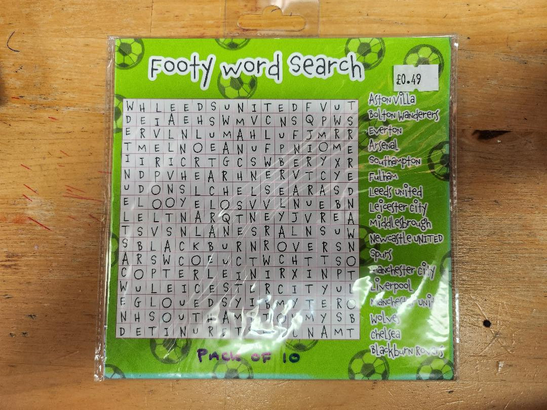 Football Wordsearch 10 Pack